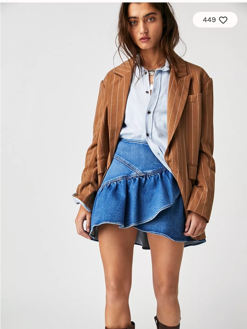 MOTHER The Minx Denim Mini Skirt
